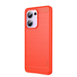 MOFI För Oppo Reno13 F 5G (Reno 13 FS 5G) / 4G Bakstycke Borstad Textur Kolfiber Mjukt TPU-skal