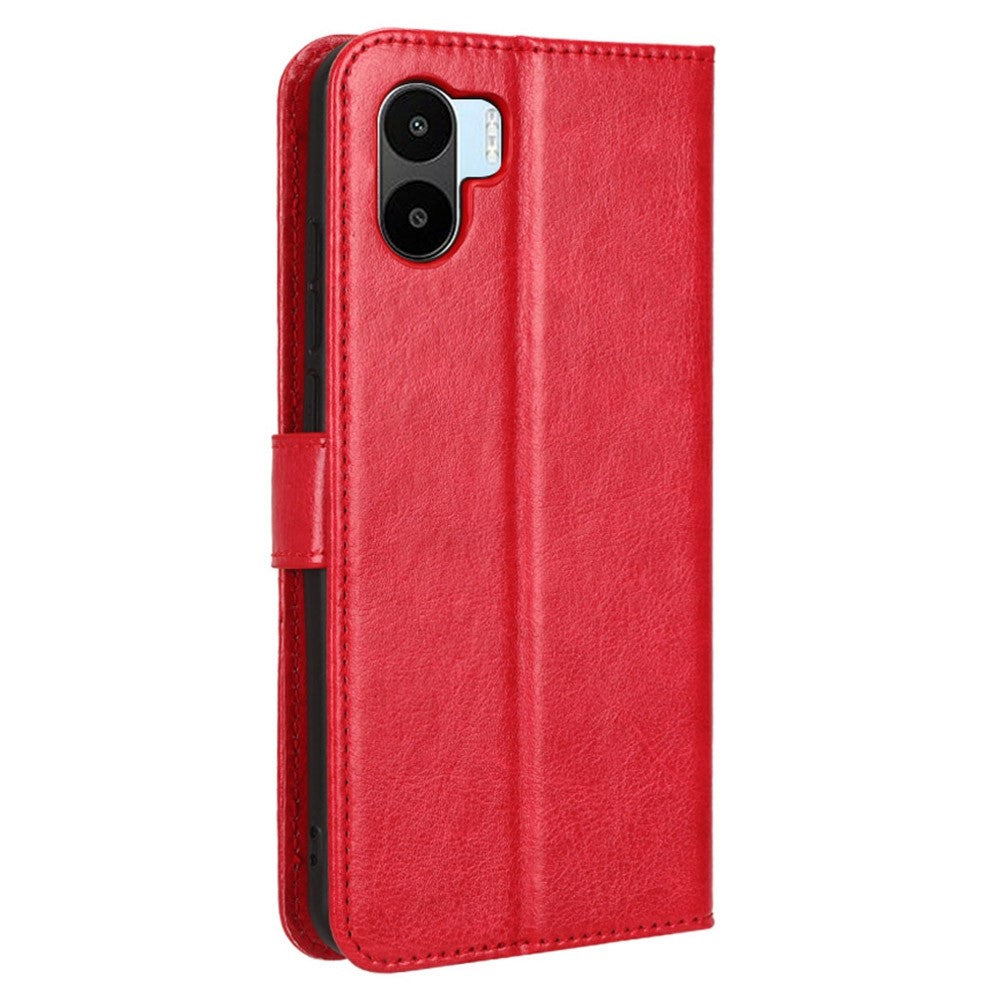 For Xiaomi Redmi A1 4G / A2 4G Anti-fall Phone Case Foldable Stand Crazy Horse Texture Magnetic Clasp PU Leather Phone Wallet Cover
