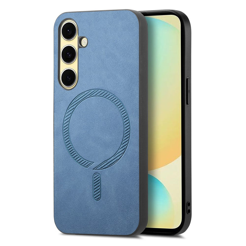 Til Samsung Galaxy A56 5G læderbagside magnetisk etui hudvenlig telefoncover