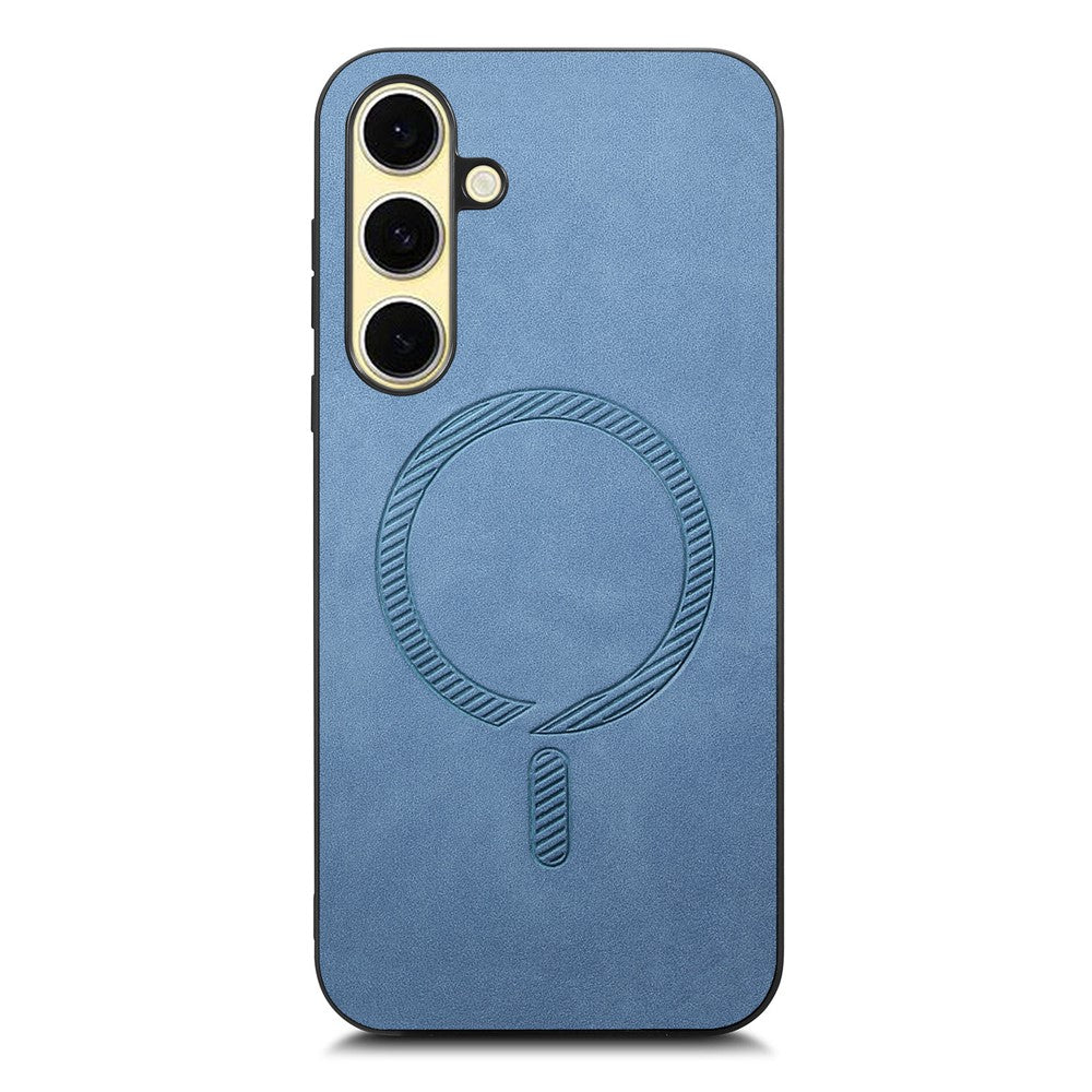 Til Samsung Galaxy A56 5G læderbagside magnetisk etui hudvenlig telefoncover