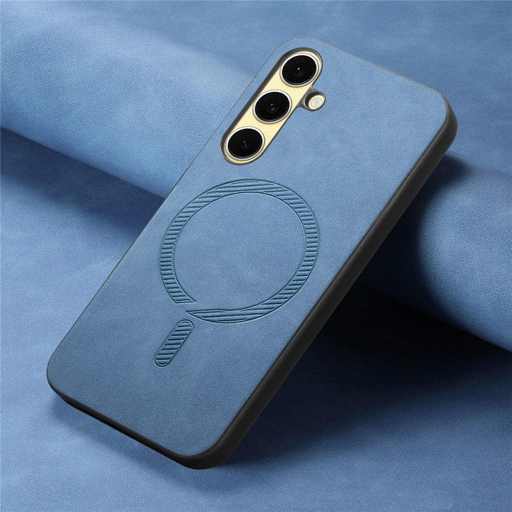 Til Samsung Galaxy A56 5G læderbagside magnetisk etui hudvenlig telefoncover