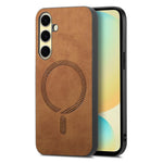 Til Samsung Galaxy A56 5G læderbagside magnetisk etui hudvenlig telefoncover