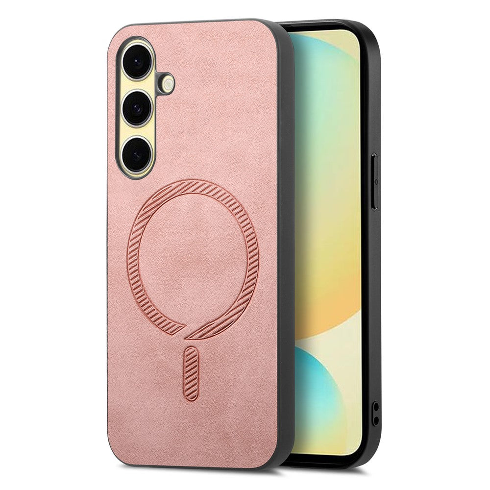 Til Samsung Galaxy A56 5G læderbagside magnetisk etui hudvenlig telefoncover