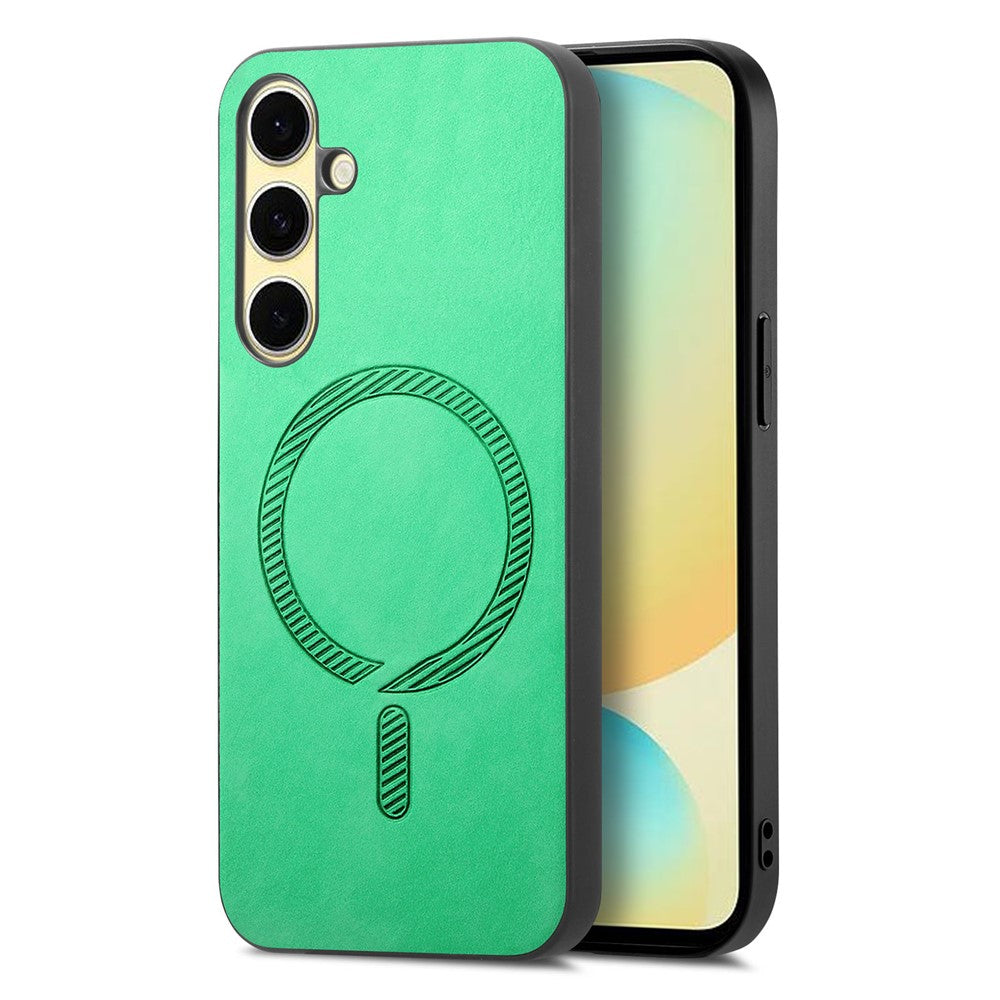 Til Samsung Galaxy A56 5G læderbagside magnetisk etui hudvenlig telefoncover