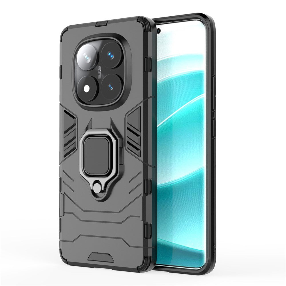 For Xiaomi Redmi Note 14 Pro 5G / Poco X7 5G Case PC + TPU Protective Phone Cover with Ring Kickstand