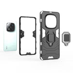For Xiaomi Redmi Note 14 Pro 5G / Poco X7 5G Case PC + TPU Protective Phone Cover with Ring Kickstand
