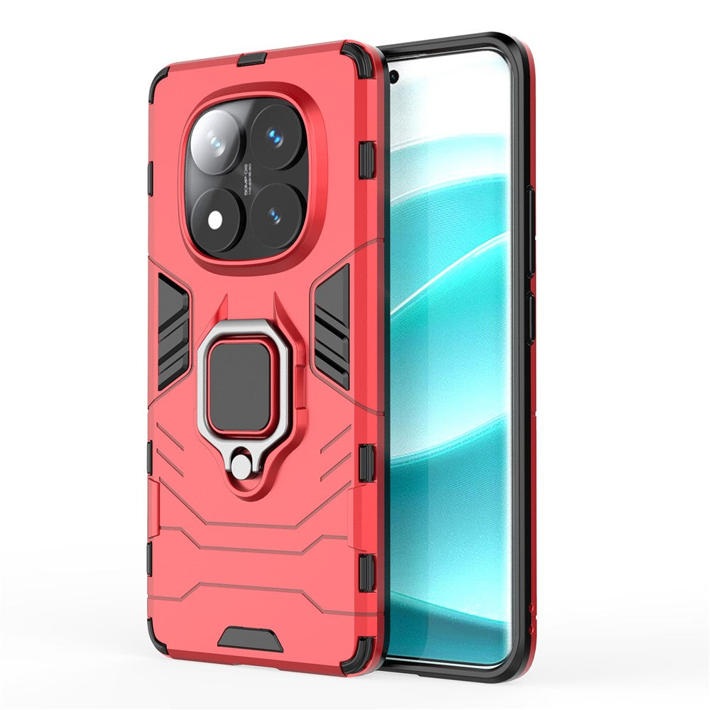 For Xiaomi Redmi Note 14 Pro 5G / Poco X7 5G Case PC + TPU Protective Phone Cover with Ring Kickstand