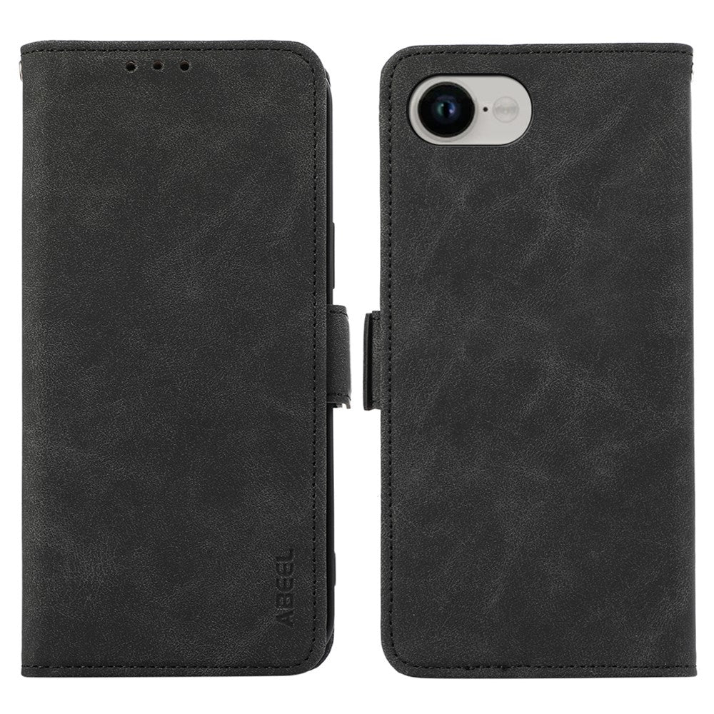 ABEEL For iPhone 17e / 16e Case PU Leather Folio Stand View RFID Blocking Phone Cover