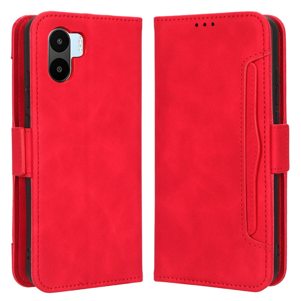 For Xiaomi Redmi A1 4G / A2 4G Multiple Card Slots PU Leather Wallet Cover Dual Magnetic Clasp Mobile Phone Stand Case