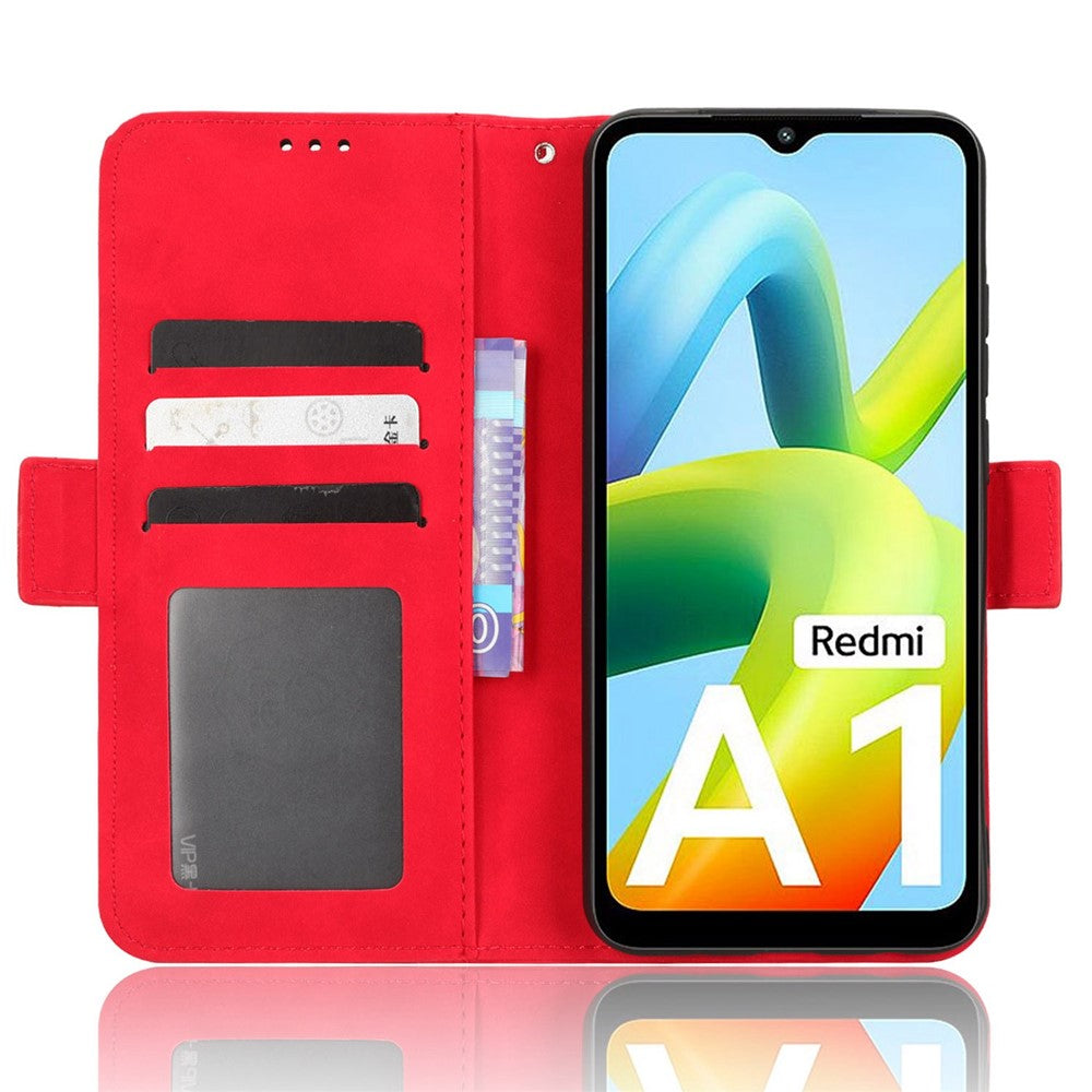 For Xiaomi Redmi A1 4G / A2 4G Multiple Card Slots PU Leather Wallet Cover Dual Magnetic Clasp Mobile Phone Stand Case