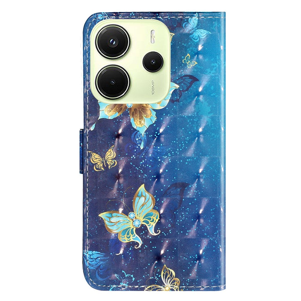 For Xiaomi Redmi Note 14 4G (163.25mm) Case 3D Pattern Printed Phone Leather Phone Cover