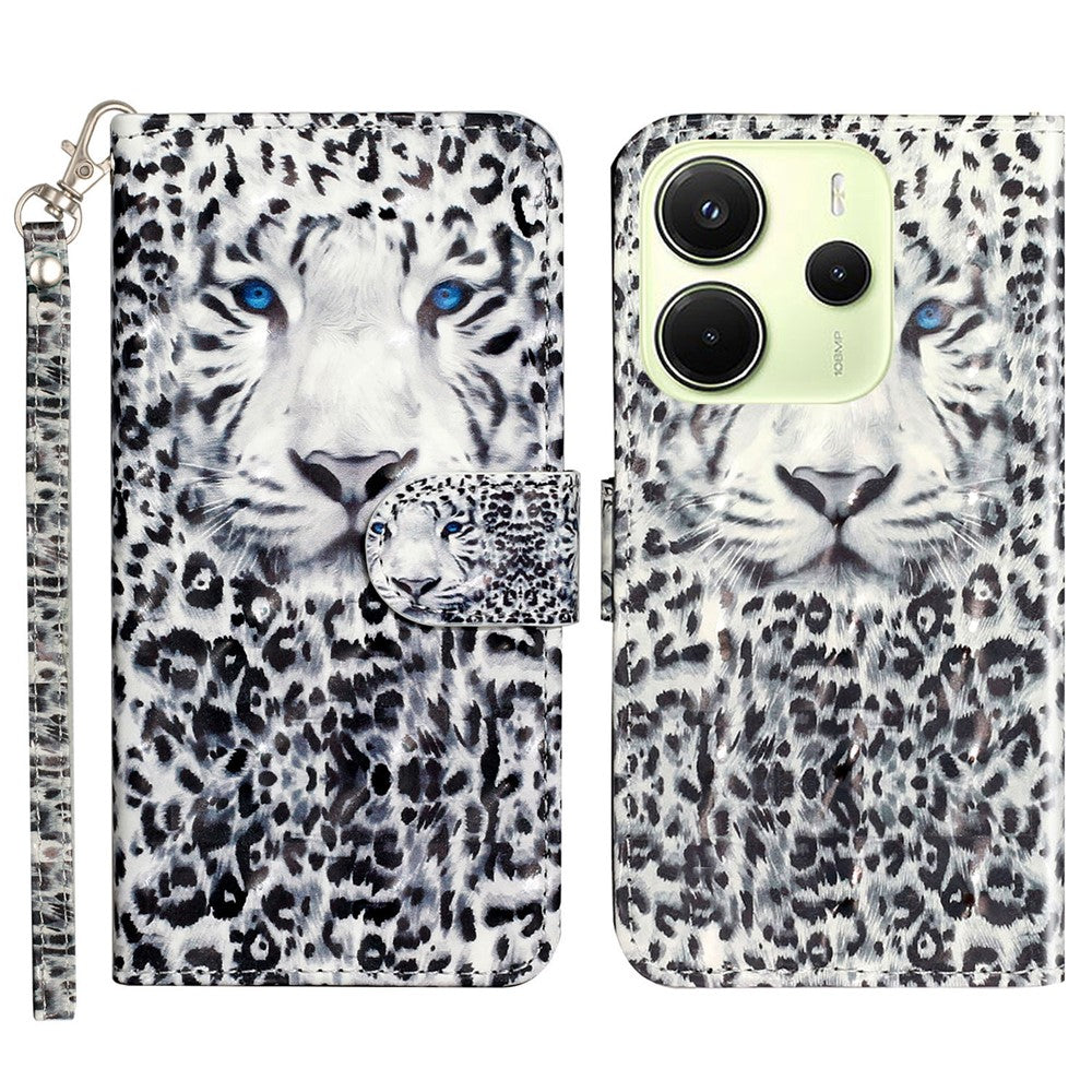 For Xiaomi Redmi Note 14 4G (163.25mm) Case 3D Pattern Printed Phone Leather Phone Cover