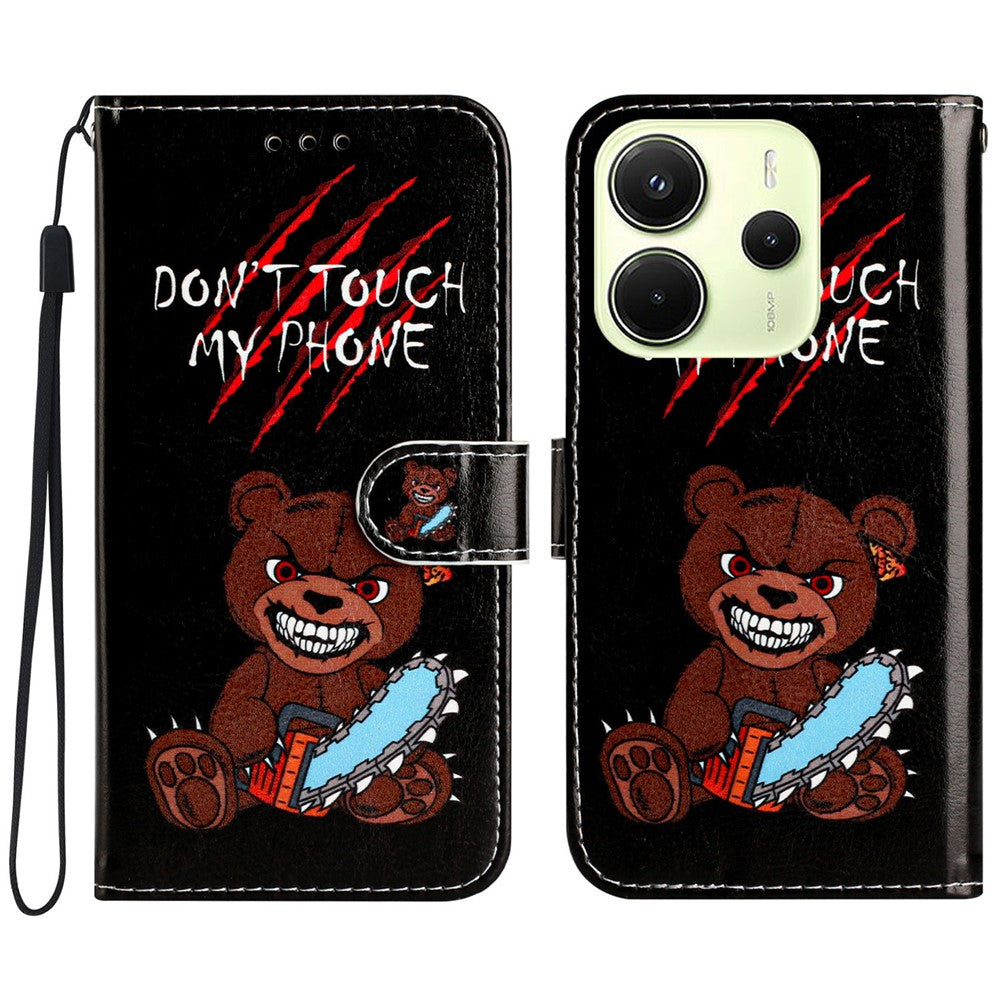 For Xiaomi Redmi Note 14 4G (163.25mm) Wallet Case Printed Pattern Design Leather Phone Cover