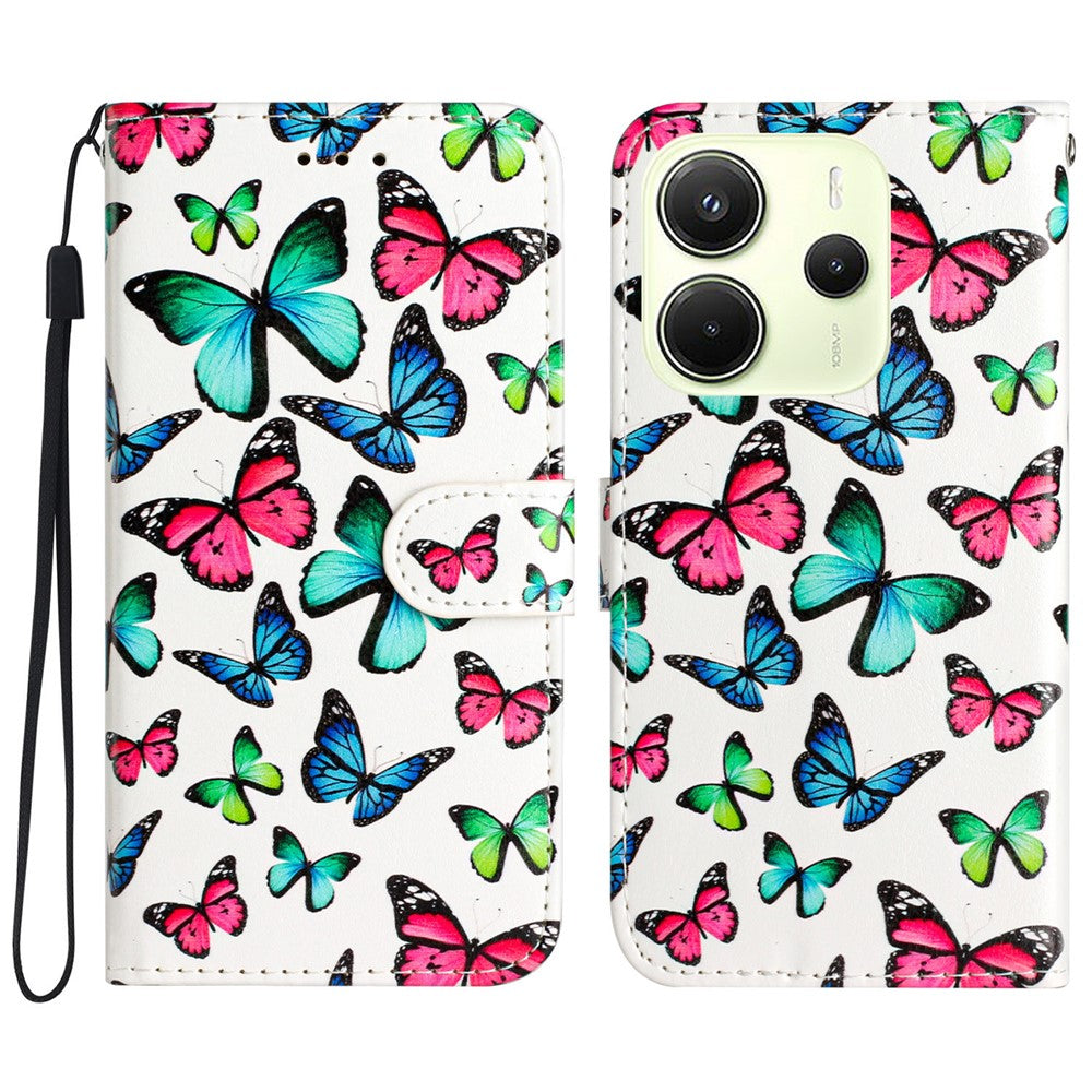 For Xiaomi Redmi Note 14 4G (163.25mm) Wallet Case Printed Pattern Design Leather Phone Cover