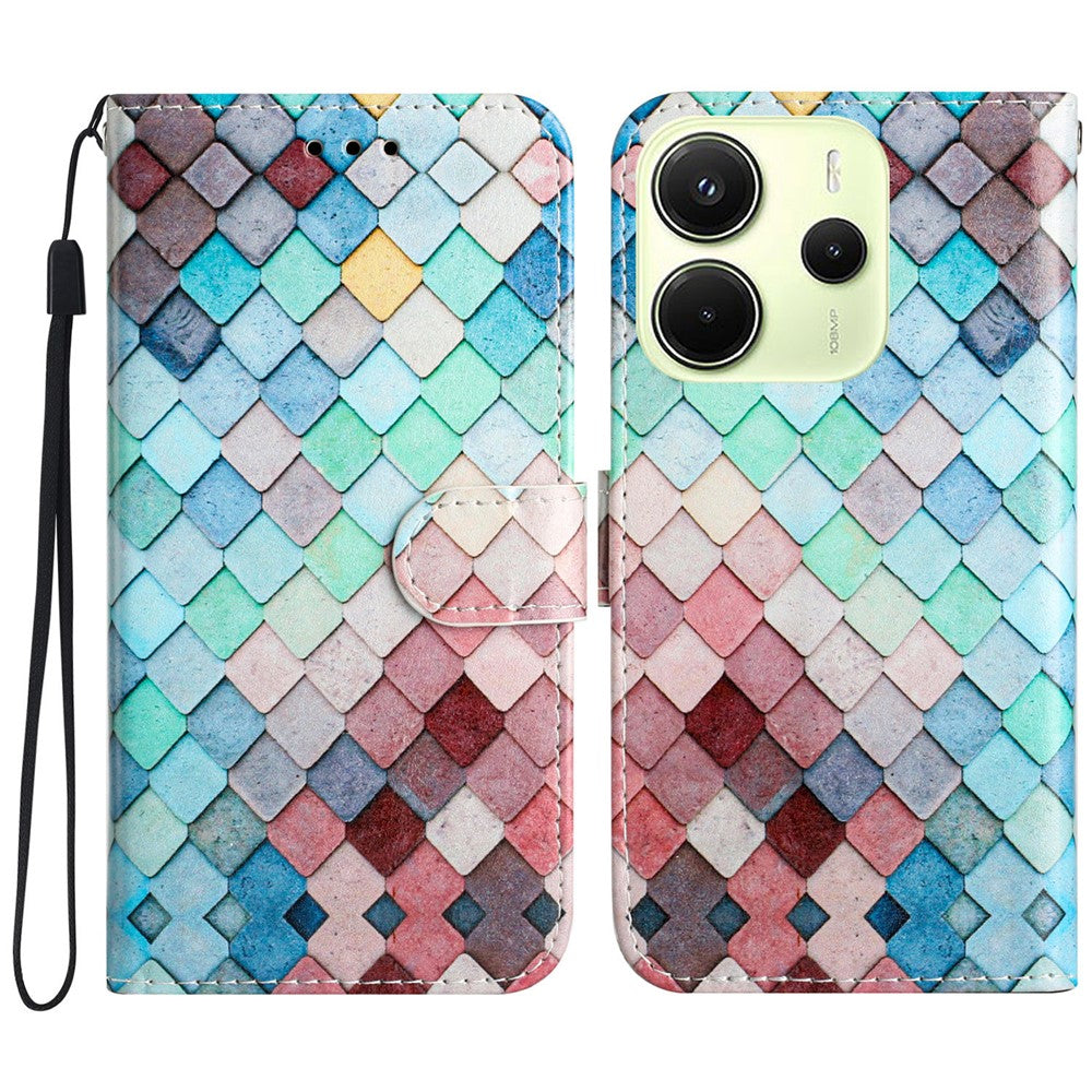 For Xiaomi Redmi Note 14 4G (163.25mm) Wallet Case Printed Pattern Design Leather Phone Cover
