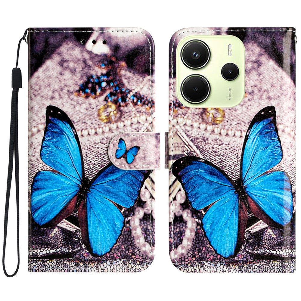 For Xiaomi Redmi Note 14 4G (163.25mm) Wallet Case Printed Pattern Design Leather Phone Cover