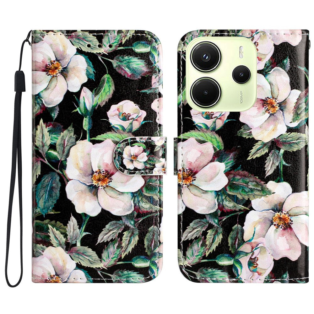 For Xiaomi Redmi Note 14 4G (163.25mm) Wallet Case Printed Pattern Design Leather Phone Cover