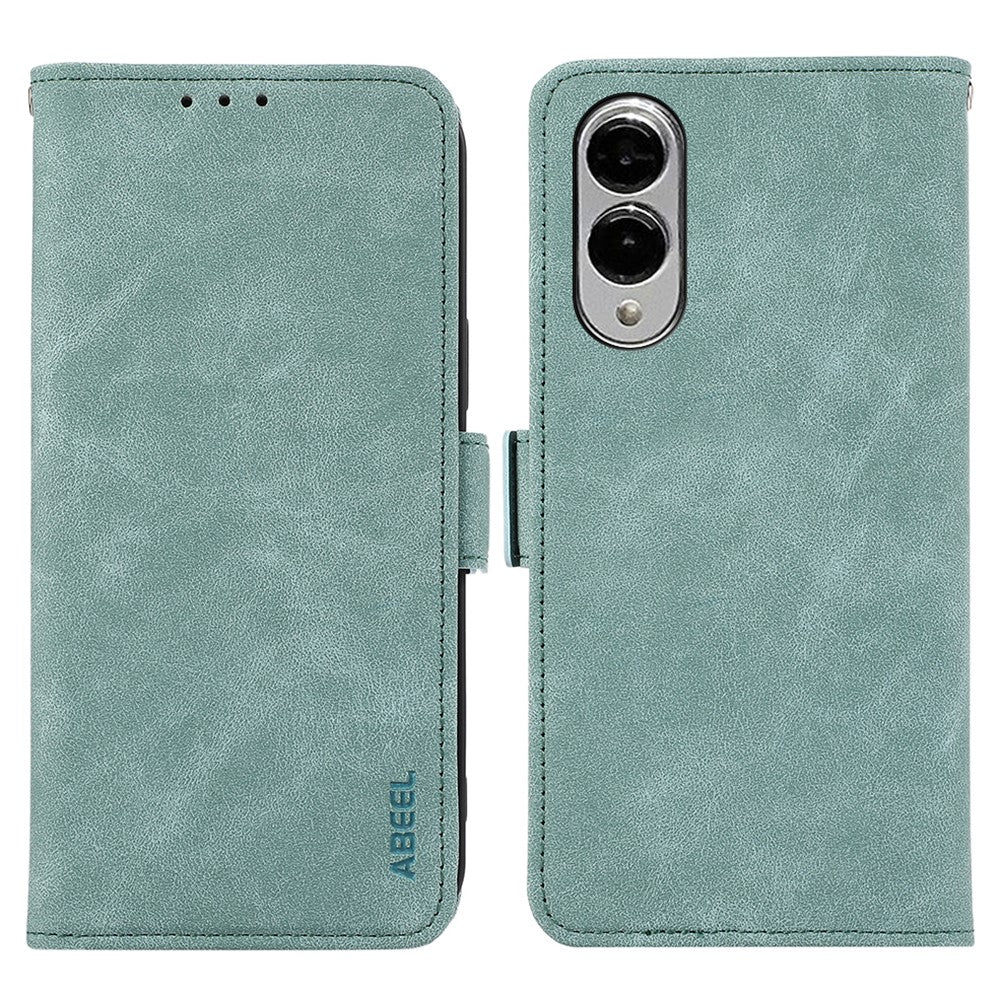 ABEEL For Samsung Galaxy S25 Edge Case PU Leather Folio Stand View RFID Blocking Phone Cover
