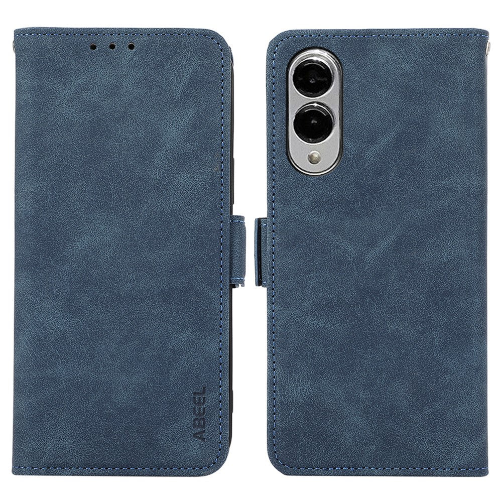ABEEL For Samsung Galaxy S25 Edge Case PU Leather Folio Stand View RFID Blocking Phone Cover