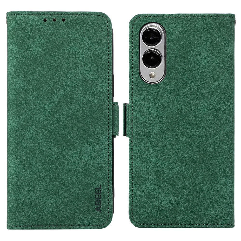 ABEEL For Samsung Galaxy S25 Edge Case PU Leather Folio Stand View RFID Blocking Phone Cover