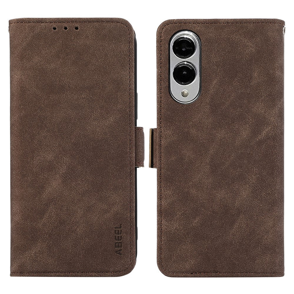ABEEL For Samsung Galaxy S25 Edge Case PU Leather Folio Stand View RFID Blocking Phone Cover
