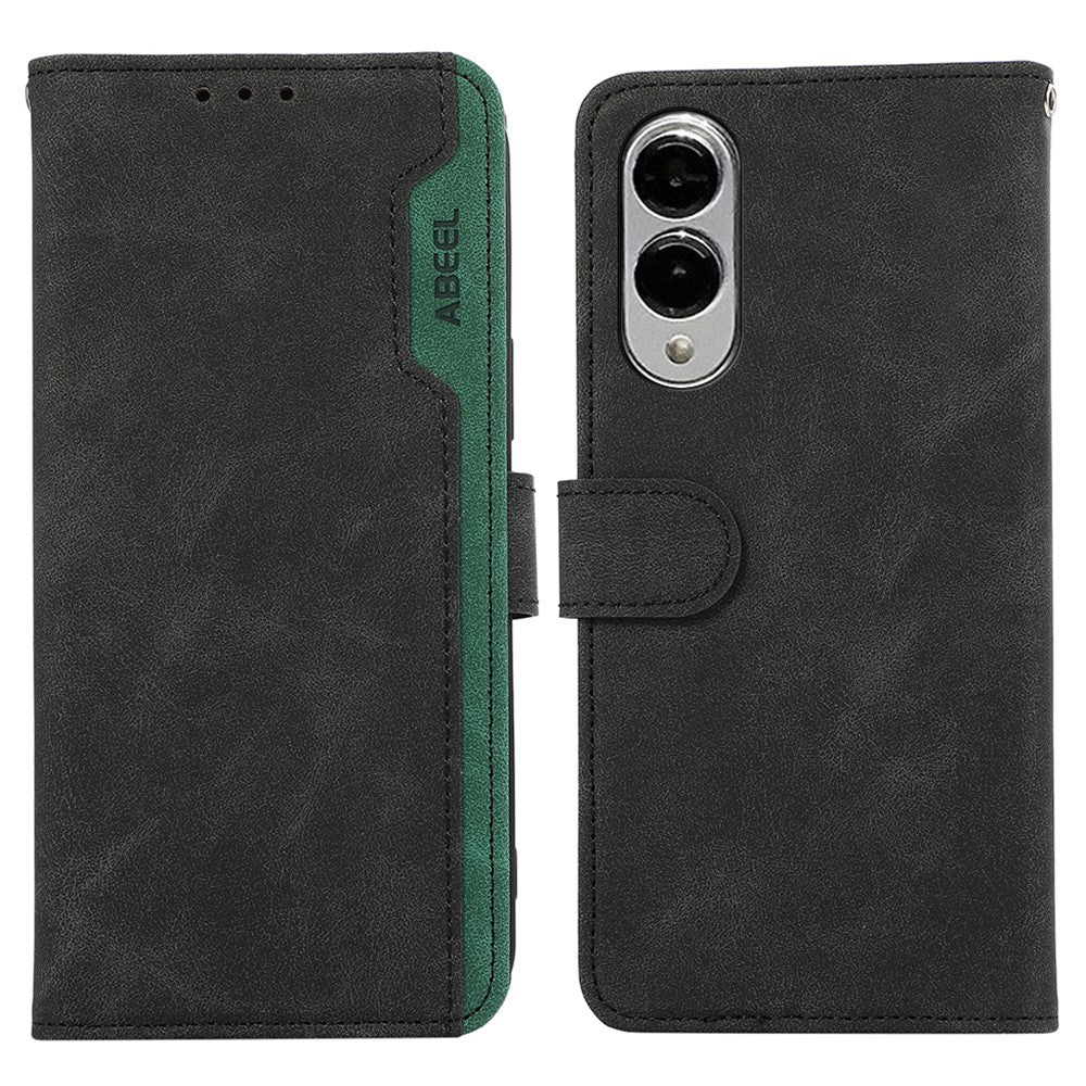 ABEEL For Samsung Galaxy S25 Edge Case Color Splicing Leather Flip Phone Cover RFID Blocking