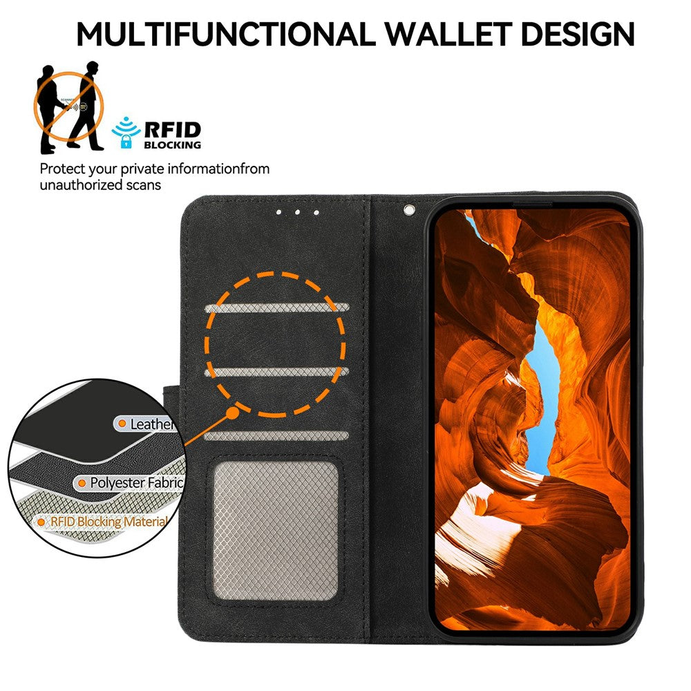 ABEEL For Samsung Galaxy S25 Edge Case Color Splicing Leather Flip Phone Cover RFID Blocking