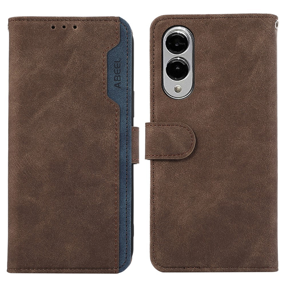 ABEEL For Samsung Galaxy S25 Edge Case Color Splicing Leather Flip Phone Cover RFID Blocking