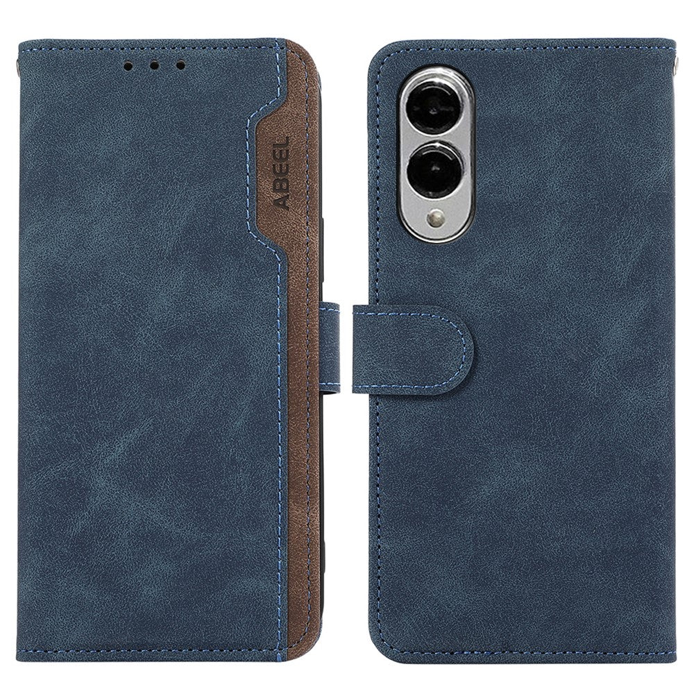 ABEEL For Samsung Galaxy S25 Edge Case Color Splicing Leather Flip Phone Cover RFID Blocking