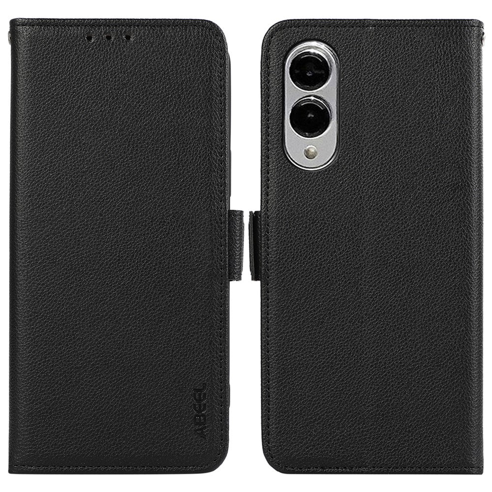 ABEEL For Samsung Galaxy S25 Edge Case Litchi Texture Leather RFID Blocking Phone Cover