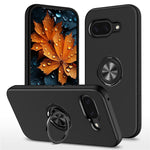 Til Google Pixel 9a Cover PC + TPU Telefoncover med drejelig ringholder