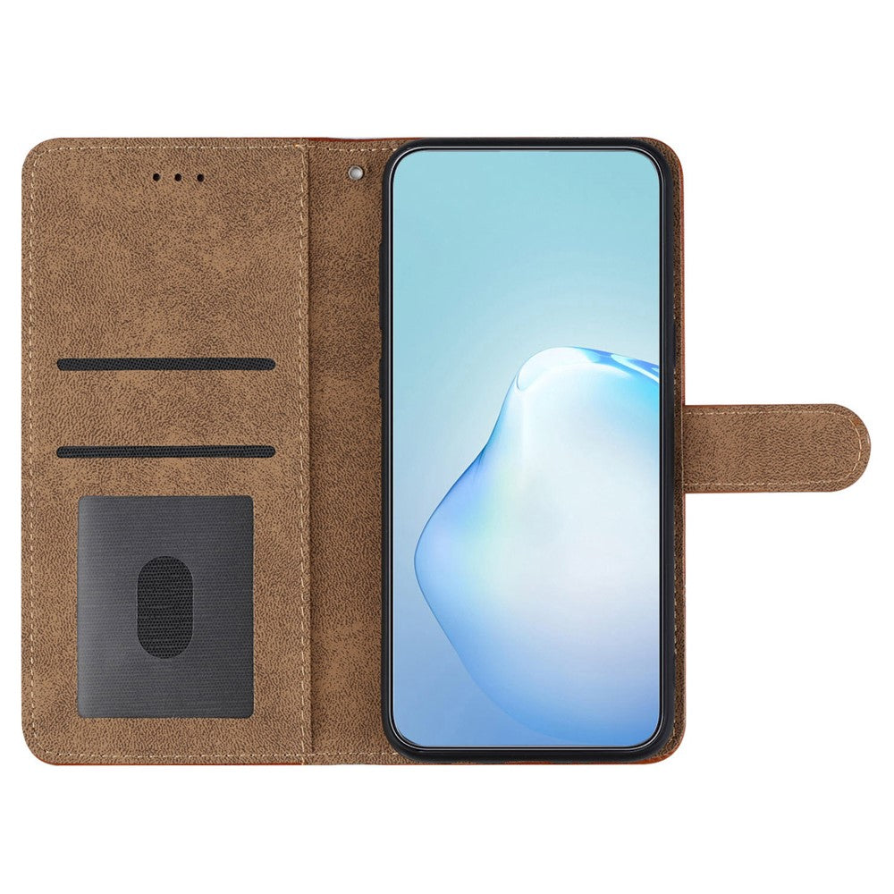 For Xiaomi Redmi Note 14 4G (163.25mm) Case Flip Leather Retro Phone Cover Lines Imprinted