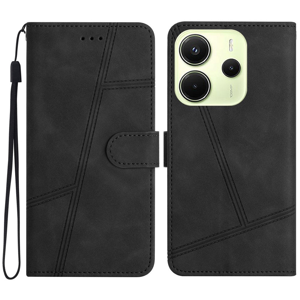 For Xiaomi Redmi Note 14 4G (163.25mm) Case Flip Leather Retro Phone Cover Lines Imprinted