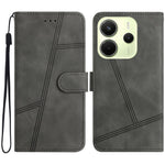 For Xiaomi Redmi Note 14 4G (163.25mm) Case Flip Leather Retro Phone Cover Lines Imprinted