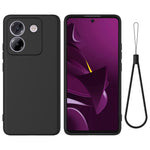 For Xiaomi Poco M7 Pro 5G Liquid Silicone Case Phone Back Cover with Hand Strap