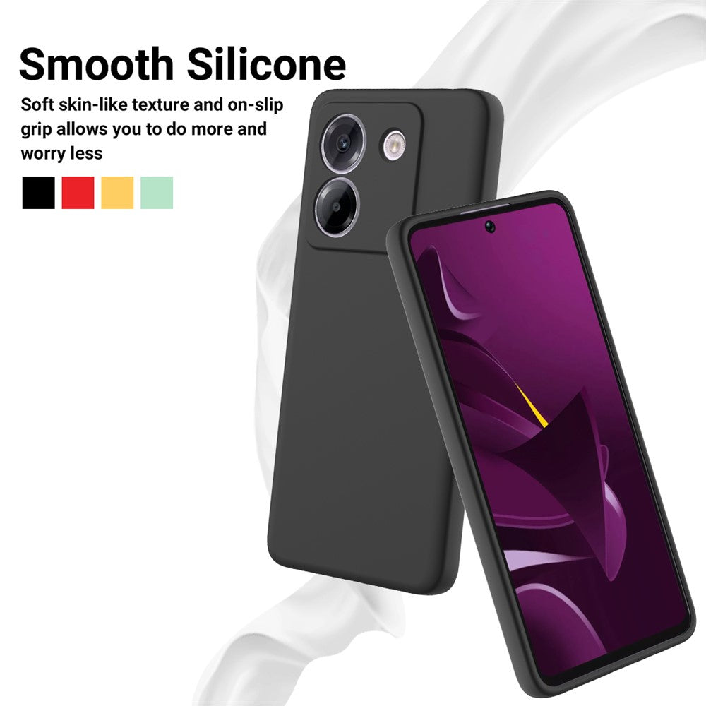 For Xiaomi Poco M7 Pro 5G Liquid Silicone Case Phone Back Cover with Hand Strap