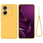 For Xiaomi Poco M7 Pro 5G Liquid Silicone Case Phone Back Cover with Hand Strap