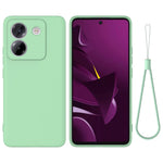 For Xiaomi Poco M7 Pro 5G Liquid Silicone Case Phone Back Cover with Hand Strap