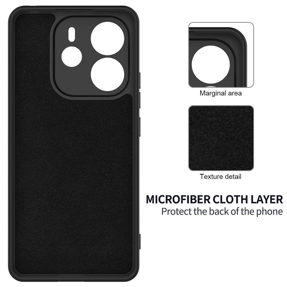 For Xiaomi Redmi Note 14 4G (163.25mm) Liquid Silicone Case Phone Back Cover with Hand Strap