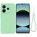 For Xiaomi Redmi Note 14 4G (163.25mm) Liquid Silicone Case Phone Back Cover with Hand Strap