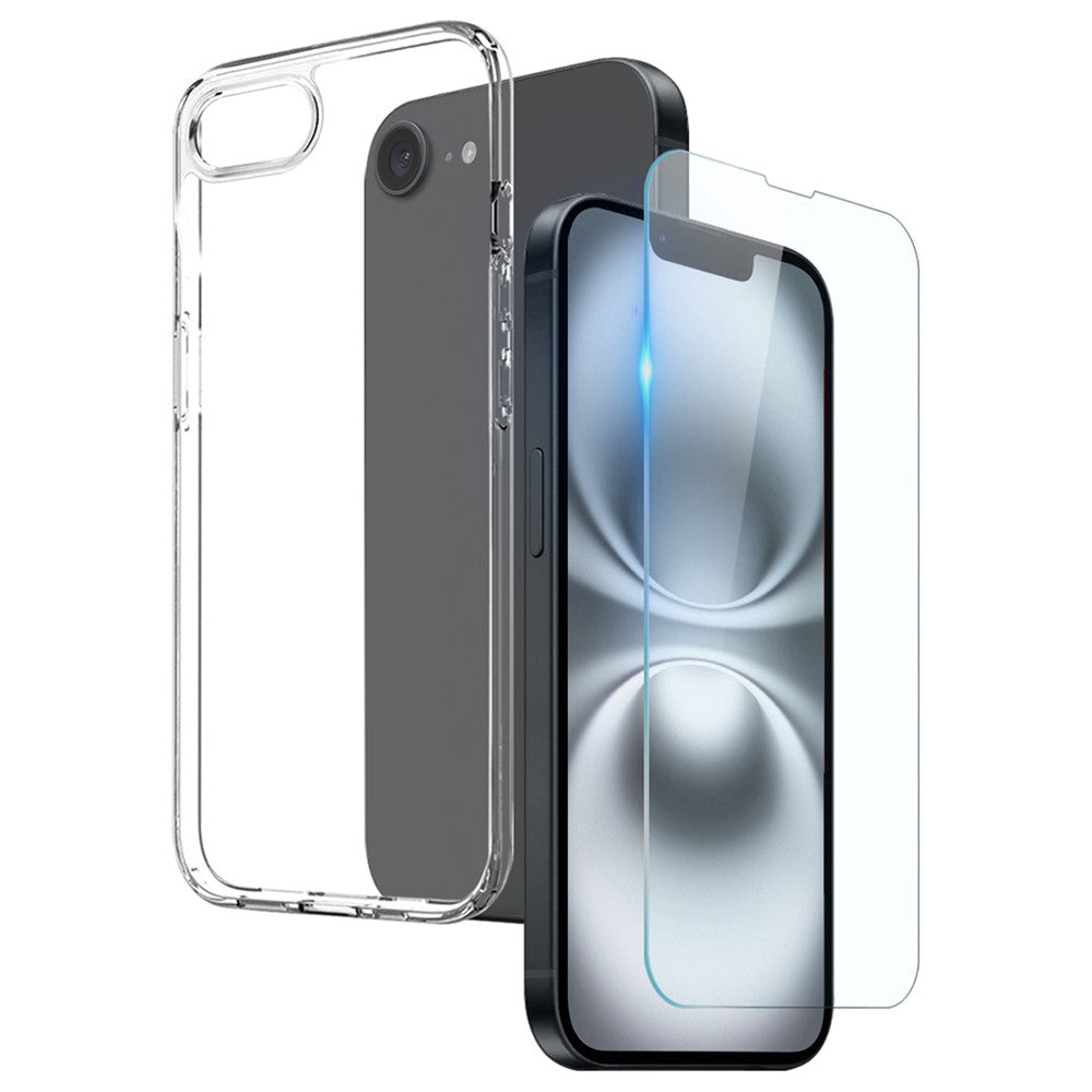 NORTHJO For iPhone 17th / 16th Clear Case Soft TPU Phone Cover with Tempered Glass Screen Protector