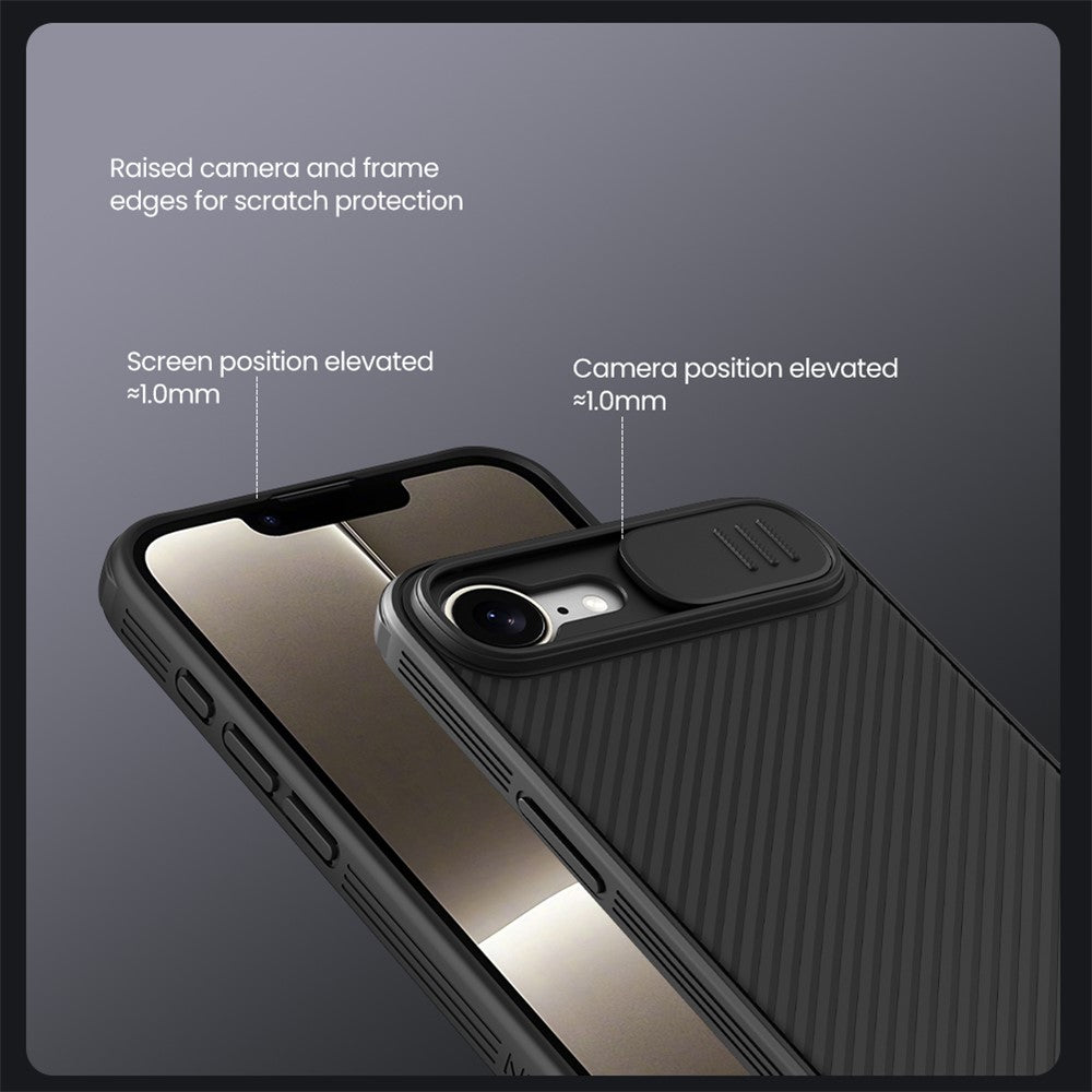 NILLKIN Camshield Pro Series for iPhone 17e / 16e Case PC + TPU Slide Camera Lid Phone Cover