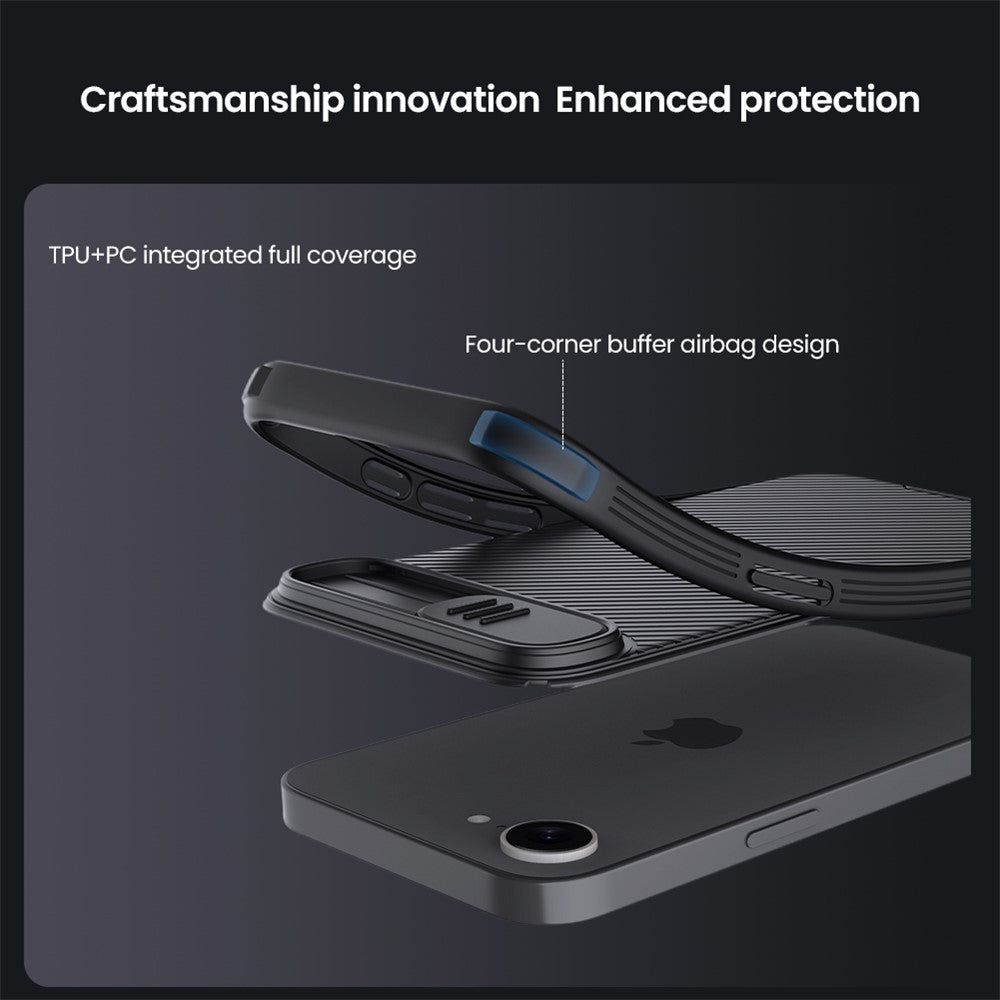 NILLKIN Camshield Pro Series for iPhone 17e / 16e Case PC + TPU Slide Camera Lid Phone Cover