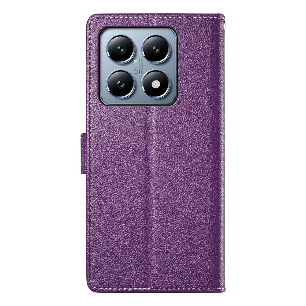 For Xiaomi 14T Pro Stand Case Litchi Texture Leather Wallet Phone Cover Magnetic Snap