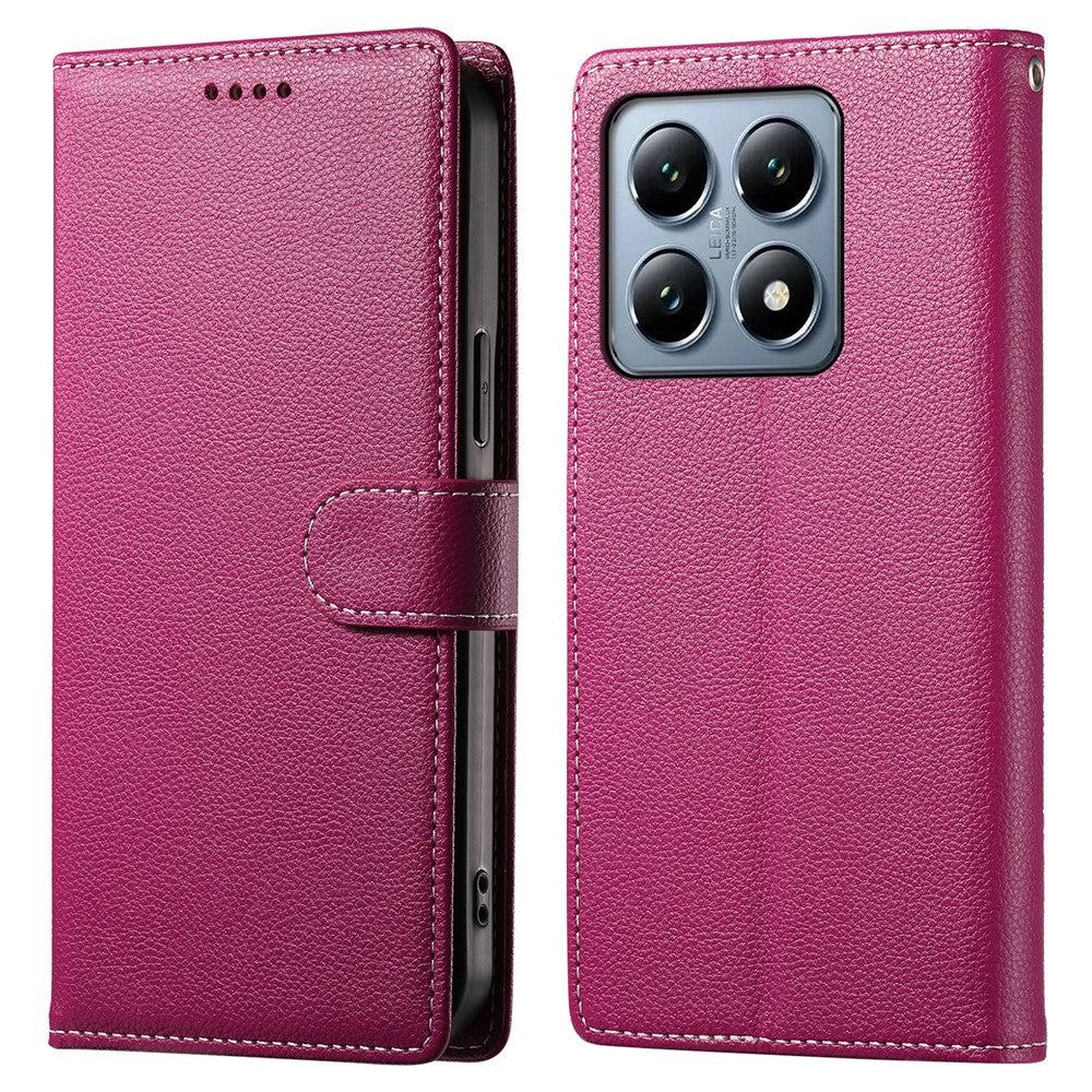 For Xiaomi 14T Pro Stand Case Litchi Texture Leather Wallet Phone Cover Magnetic Snap