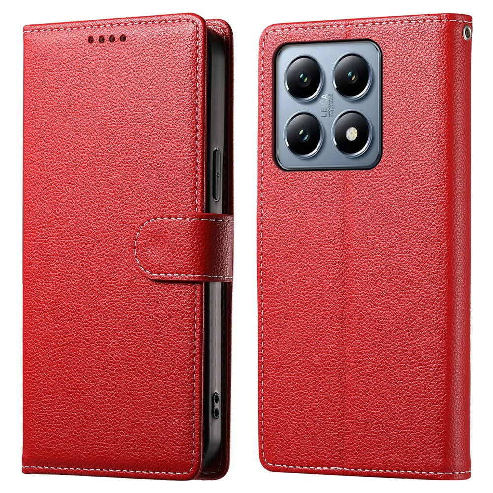 For Xiaomi 14T Pro Stand Case Litchi Texture Leather Wallet Phone Cover Magnetic Snap