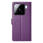 DF-012 För Xiaomi 15 Skal Litchi Textur Läder Magnetspänne Plånboksfodral med Handledsrem