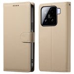 DF-012 För Xiaomi 15 Skal Litchi Textur Läder Magnetspänne Plånboksfodral med Handledsrem