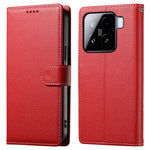 DF-012 För Xiaomi 15 Skal Litchi Textur Läder Magnetspänne Plånboksfodral med Handledsrem