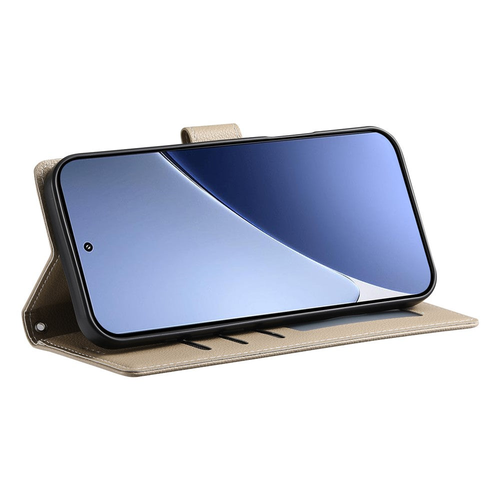 For Xiaomi 15 Pro Case Litchi Texture Leather Wallet Phone Cover Magnetic Snap
